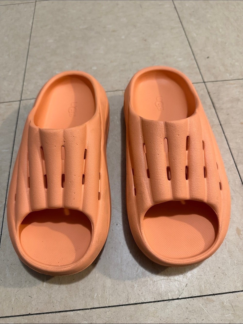 UGG Adult/Kids Slide Sandals in Soft Peach Orange